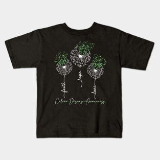 Celiac Disease Awareness Light Green Dandelion Kids T-Shirt